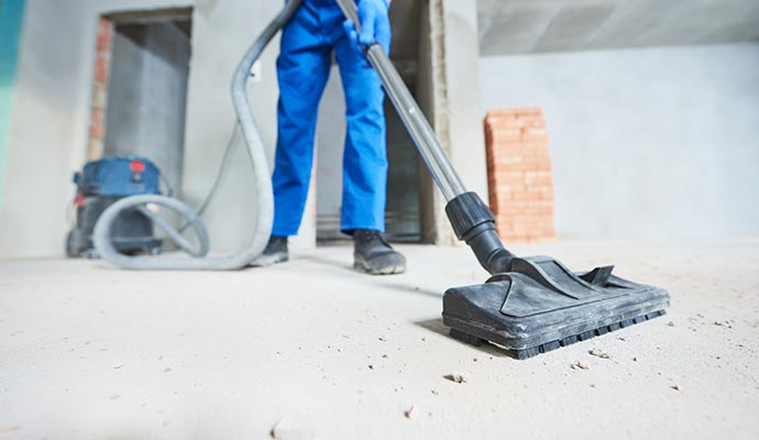 Under construction commercial building cleanup service