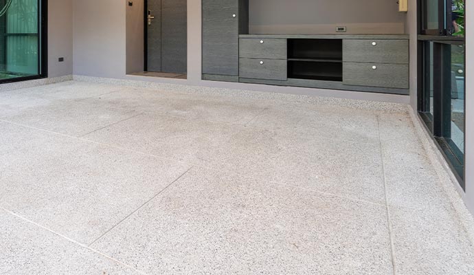 Clean concrete floor