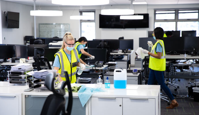 cleaning office professionally